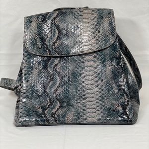 Leather snake print bag